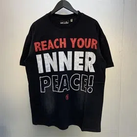 Hell Star slogan printed washed spray effect T-shirt-1637  