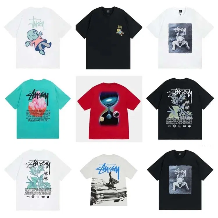 Stu creative reverse logo letter short sleeve T-shirt-1852  
