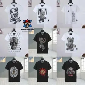 PLEIN Summer new violent bear hot diamond round neck fashionable short-sleeved T-shirt-1980  