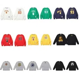 BAPE Printed college style round neck pullover sweatshirt for loose style hoodie-2235  