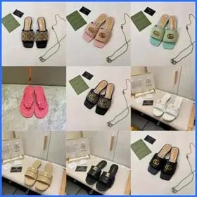 Gucci Burberry new summer fashion classic embroidered flat heel light sandals-2340  