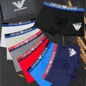 EMPORIO ARMANI Men's Fashion Solid Color Briefs Boxer Briefs 3PCS-2376  