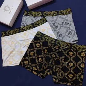 VERSACE Men's stylish full body logo print breathable briefs Boxer briefs Underwear 3pcs-2411  