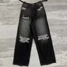 Balenciaga New loose fashionable ripped jeans-2448  