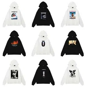 Purple Fashionable autumn and winter hooded sweatshirt-2512  