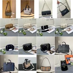 Burberry Longchamp Chanel new fashion men's computer bag diamond high-end chain shoulder messenger bag women-2595  