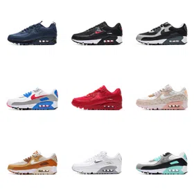 Nike Air Max 90 Jewel Bred Trendy Retro Mesh Fabric Leather Low-top Running Shoes-2668  