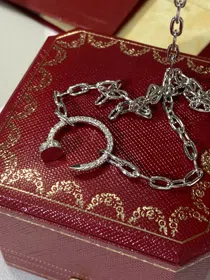 Cartier diamond nail necklace double-sided wearable-3601  