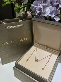 Bulgari rose gold full diamond spring waist necklace-3716  
