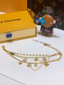Louis Vuitton LV three-layer four-leaf clover rhinestone bracelet-3824  