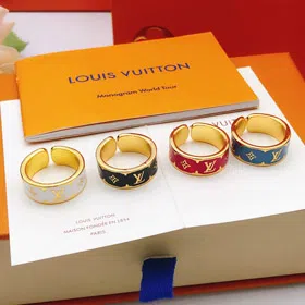 Louis Vuitton LV red oil drop letter flower ring-3875  