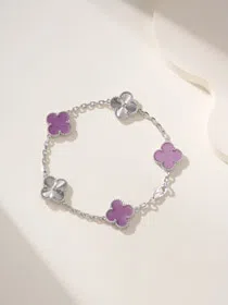 Van Cleef & Arpels violet flower pattern bracelet-3930  