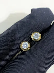 Cartier letter 20 point diamond earrings-4044  