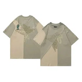 Jordan Travis Scott joint series Air 6 patchwork print sports short-sleeved T-shirt-2781  