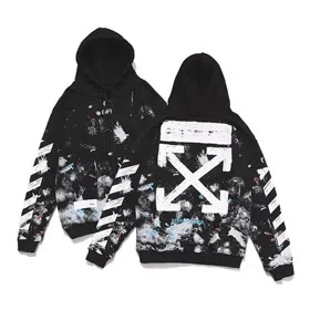 OFF-WHITE hooded loose fleece sweatshirt-4840  