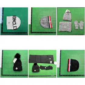 Moncler Warm Knitted Hat Three-Piece Set-4982  