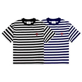 AMIPARIS new collection: striped T-shirt with heart embroidery-5198  