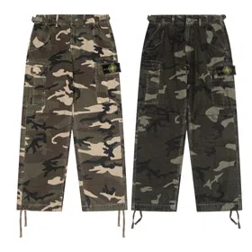 Stone Island multi-pocket straight-leg loose camouflage cargo pants-5249  