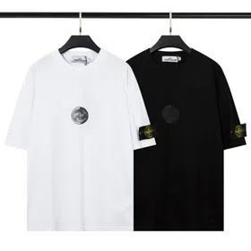 Stone Island double-layered black and white Tai Chi print short-sleeved T-shirt-5269  
