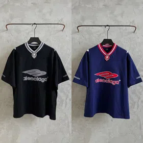 Balenciaga x Manchester United collaboration patch embroidered short-sleeved T-shirt-5333  