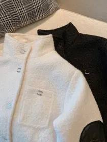 Chanel new short padded jacket with button closure and stand-up collar-5372  