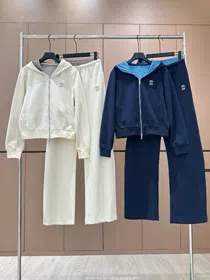 Miu Miu new hooded zip-up tracksuit-5379  