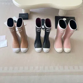 Chanel stylish and versatile non-slip mid-calf rain boots-5728  