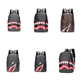 Sprayground Classic Shark Mouth Checkerboard Print Backpack-6013  