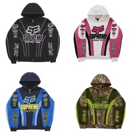Supreme × Fox Racing Collaboration Graphic Zip-Up Hoodie-6032  