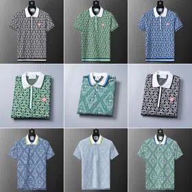 Casablanca Paris x Louis Vuitton LV x Dior Short-Sleeve Knitted Polo T-Shirt-6343  