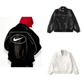 Supreme x Nike Leather Jacket Oversized Coat-6412  